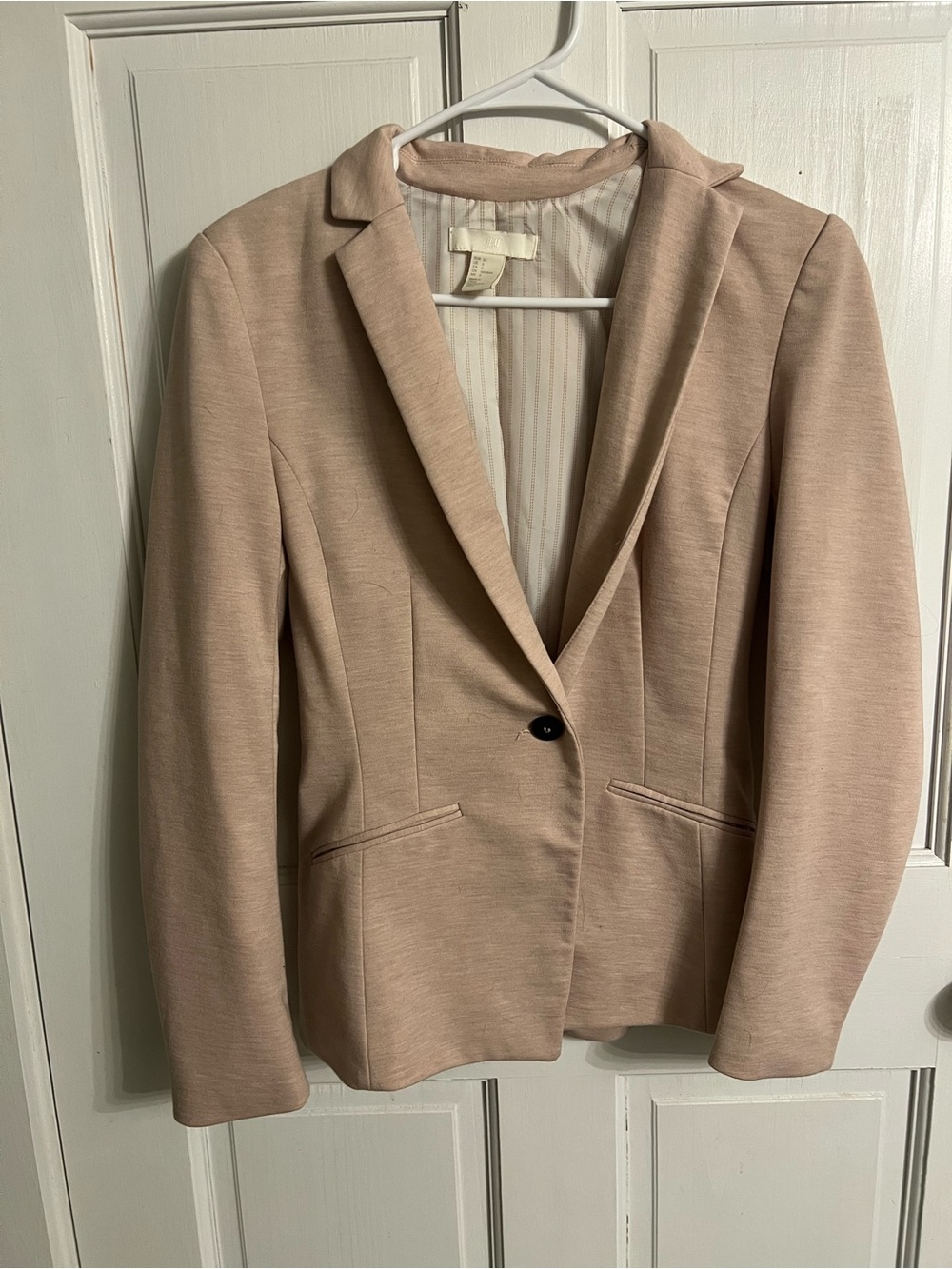H&M Soft Pink Single-Button Tailored Blazer